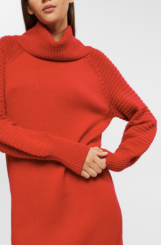 Esprit Red Knit Turtleneck Dress | KC Closet Fashion Boutique