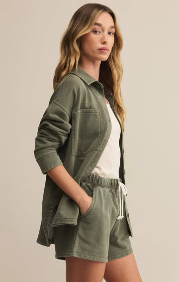 ALL DAY KNIT DENIM JACKET / Hunter Green