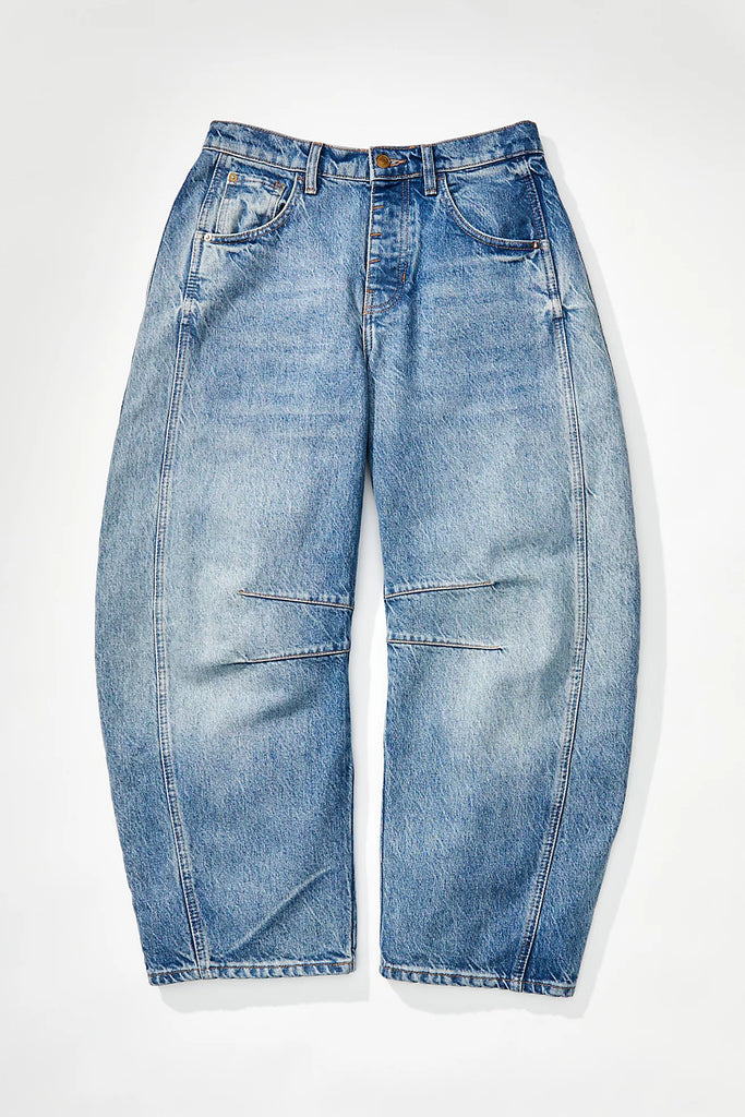 We The Free Good Luck Mid-Rise Barrel Jeans