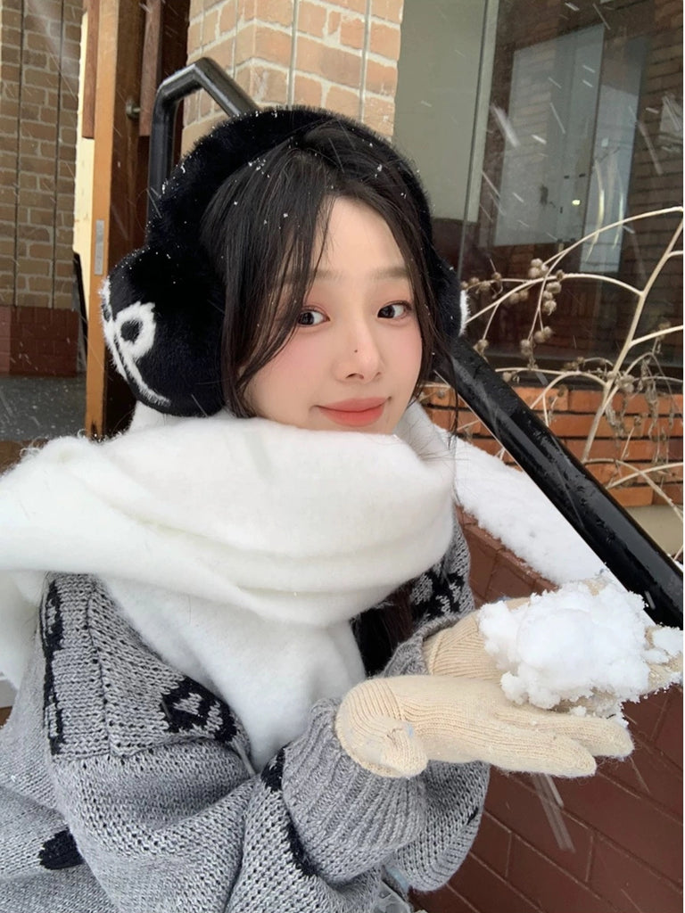 Bow  Earmuffs – Fuzzy Warm Winter