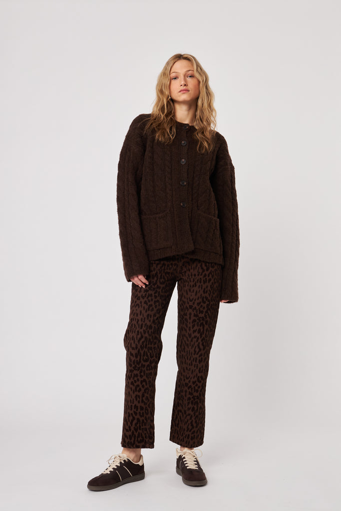 Zaire Sweater with Scarf - Espresso