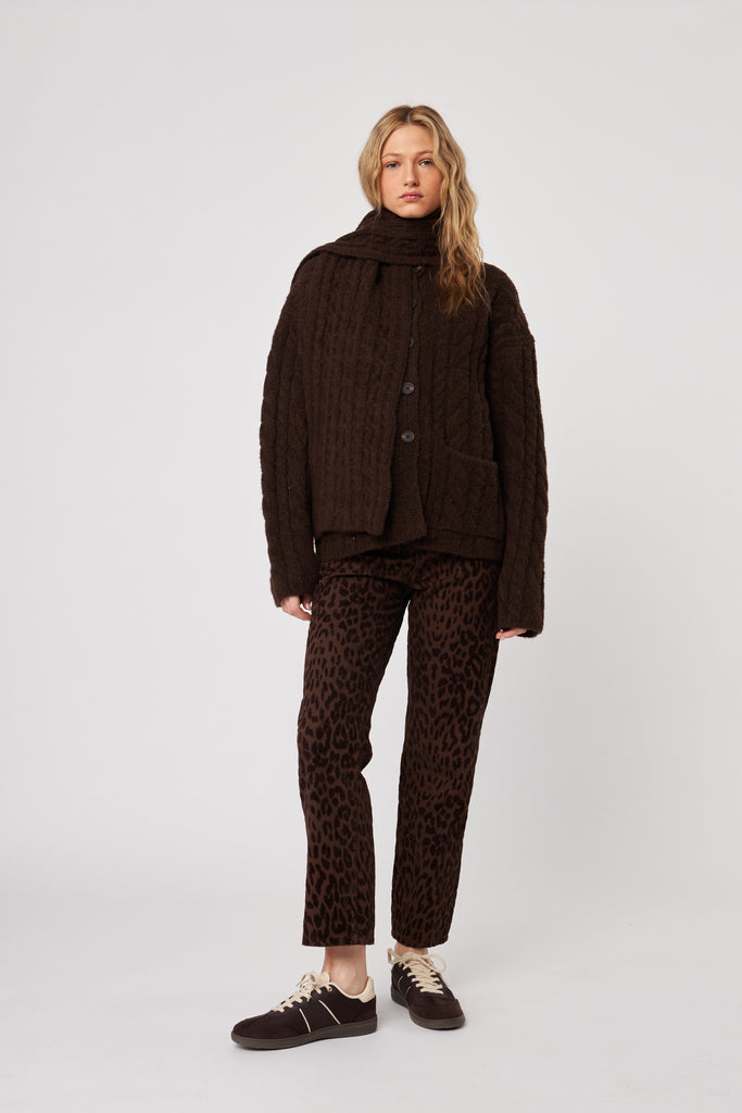 Zaire Sweater with Scarf - Espresso