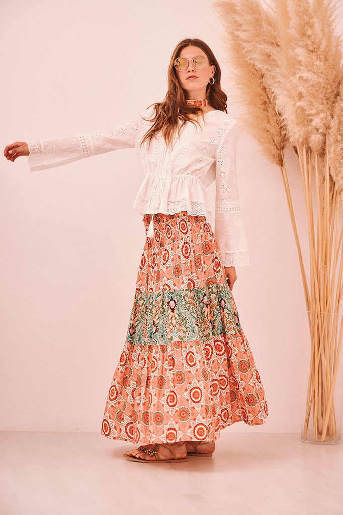 LONG SLEEVE COTTON BLOUSE AND LACES