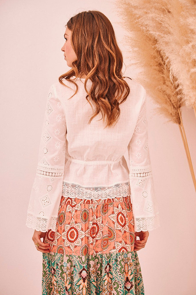 LONG SLEEVE COTTON BLOUSE AND LACES