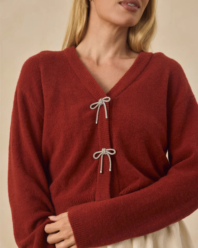 Bow Cardigan | Ruby