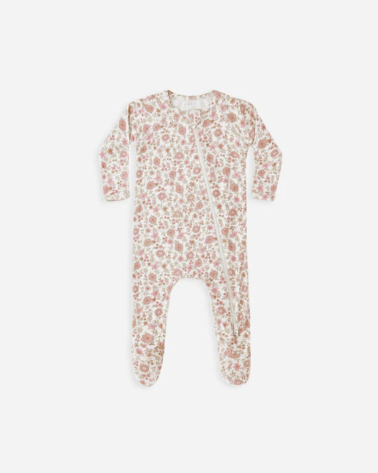 Bamboo Zip Footie/Bloom