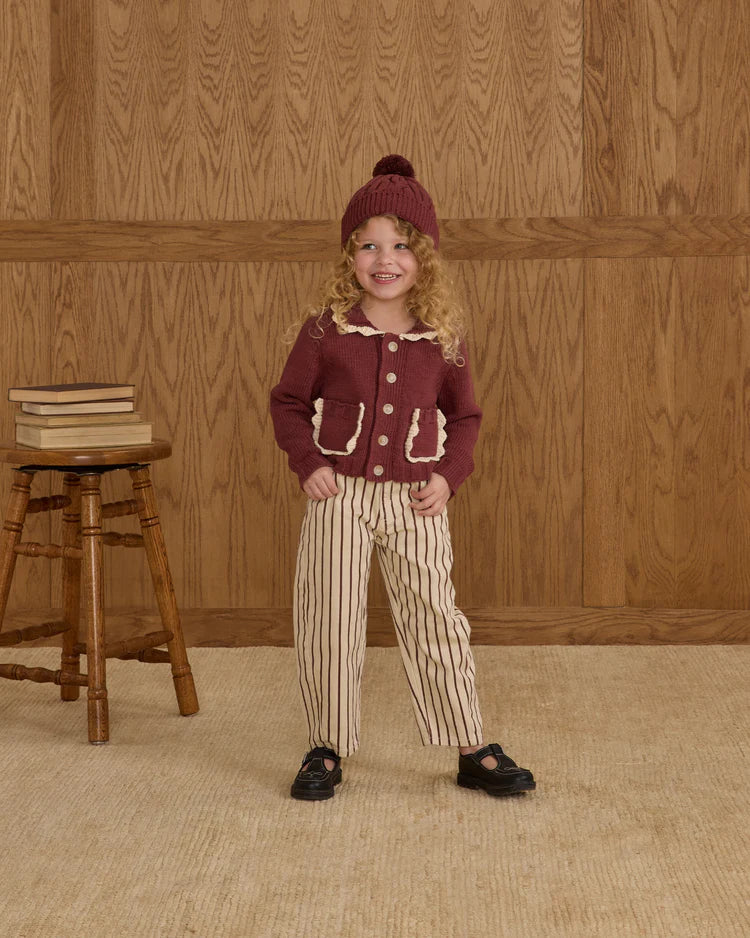 Collared Cardigan || Burgundy