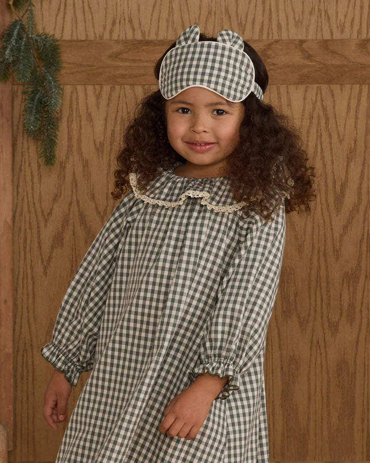 Girl's Nightgown || Evergreen Gingham