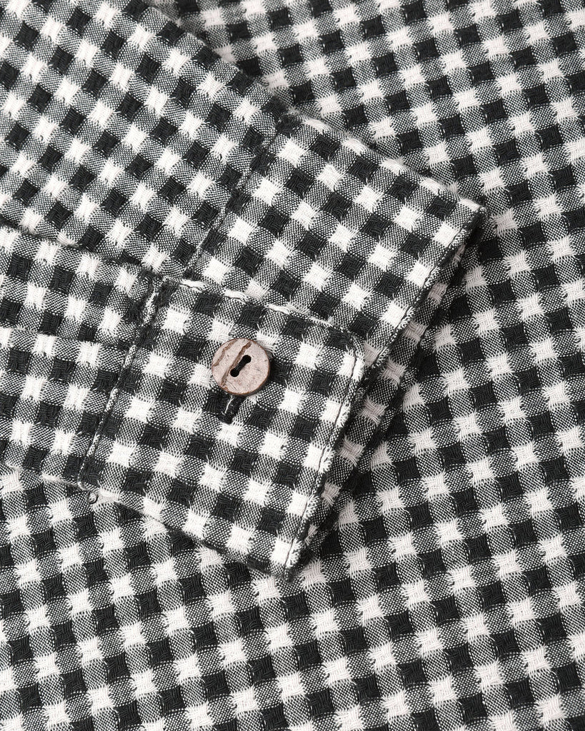 Collared Long Sleeve Shirt || Black Gingham