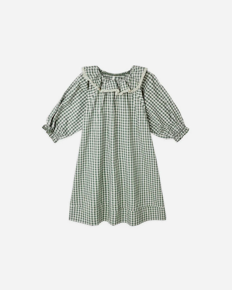 Girl's Nightgown || Evergreen Gingham