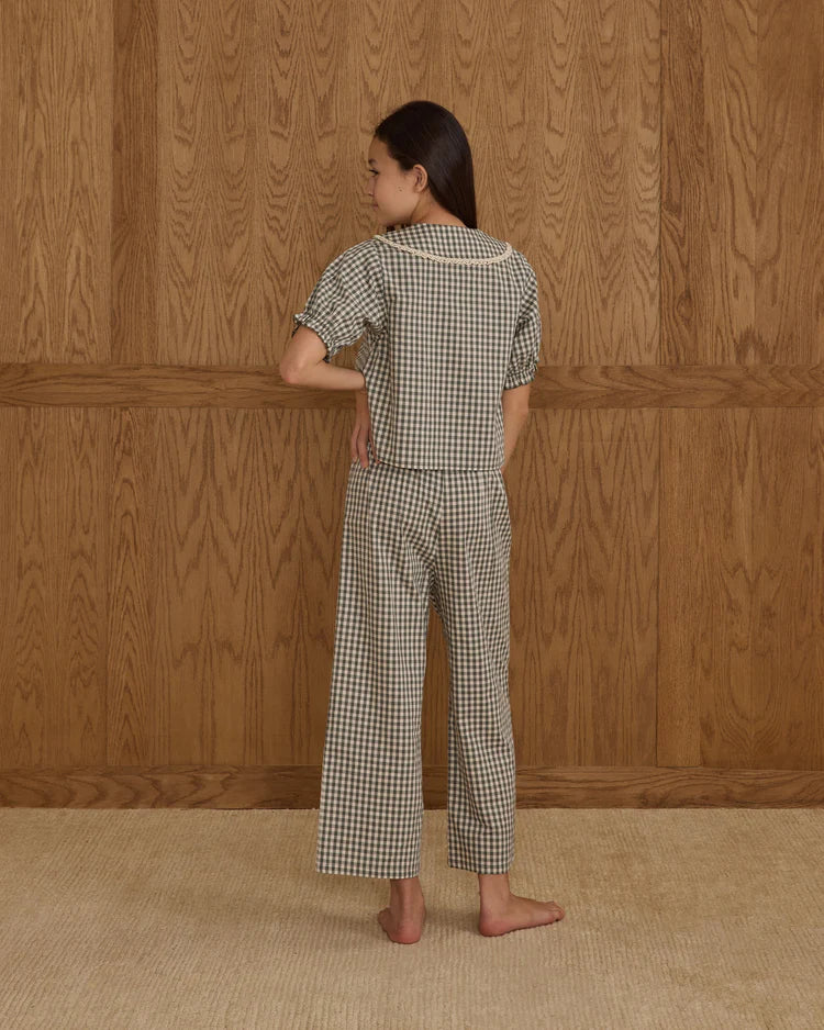 Ruffle Pajamas | Evergreen Gingham