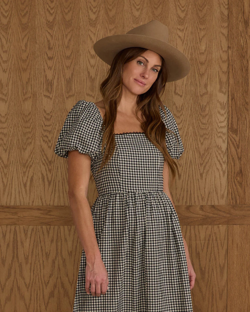 Chiara Dress | Black Gingham