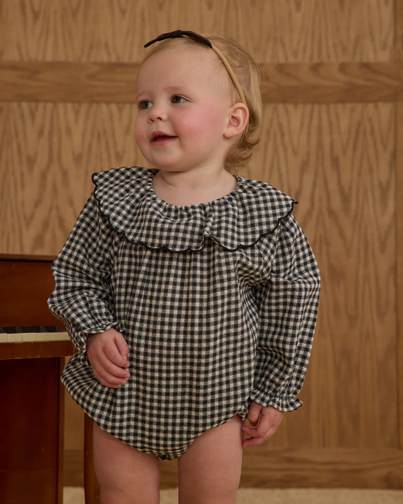 Colette Romper || Black Gingham