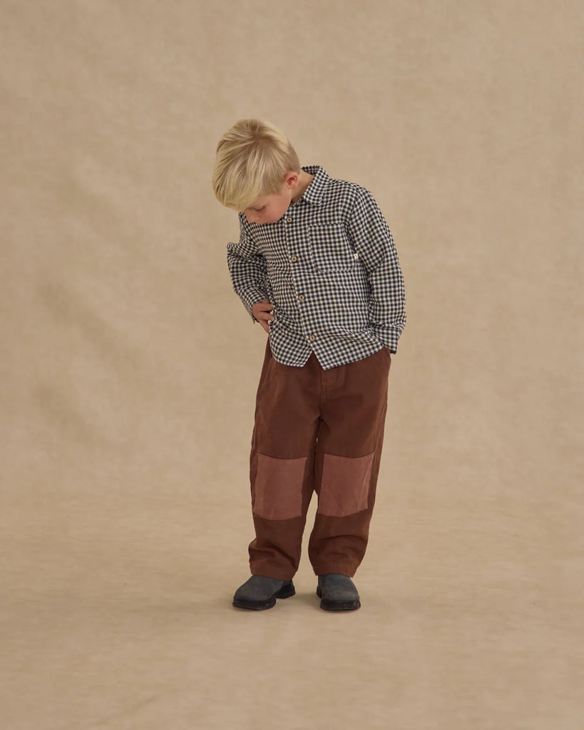 Collared Long Sleeve Shirt || Black Gingham