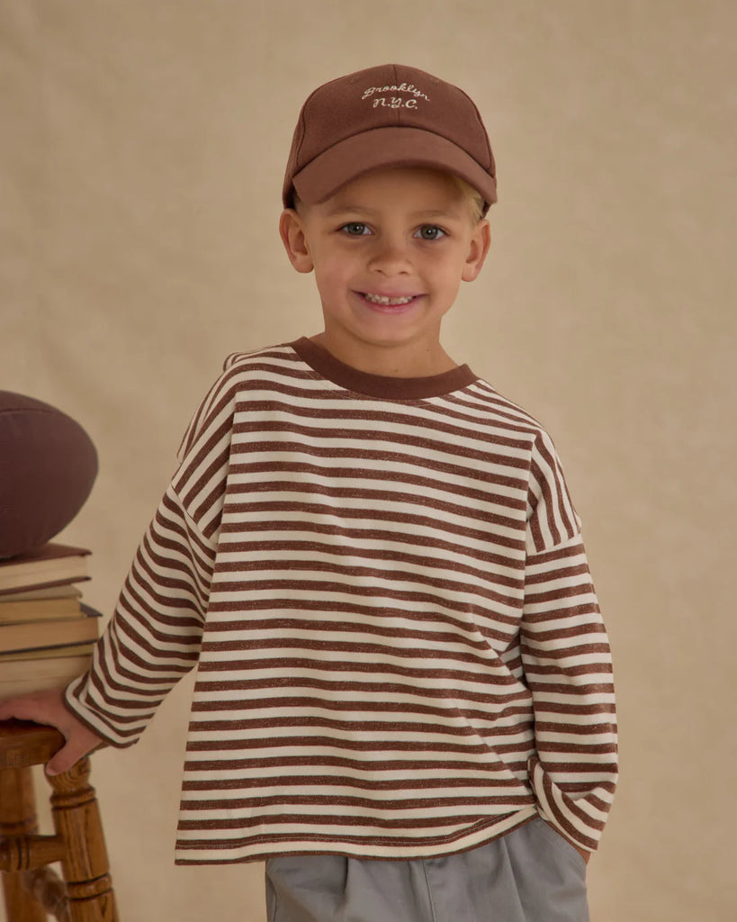 Camden Long Sleeve Tee || Brown Stripe