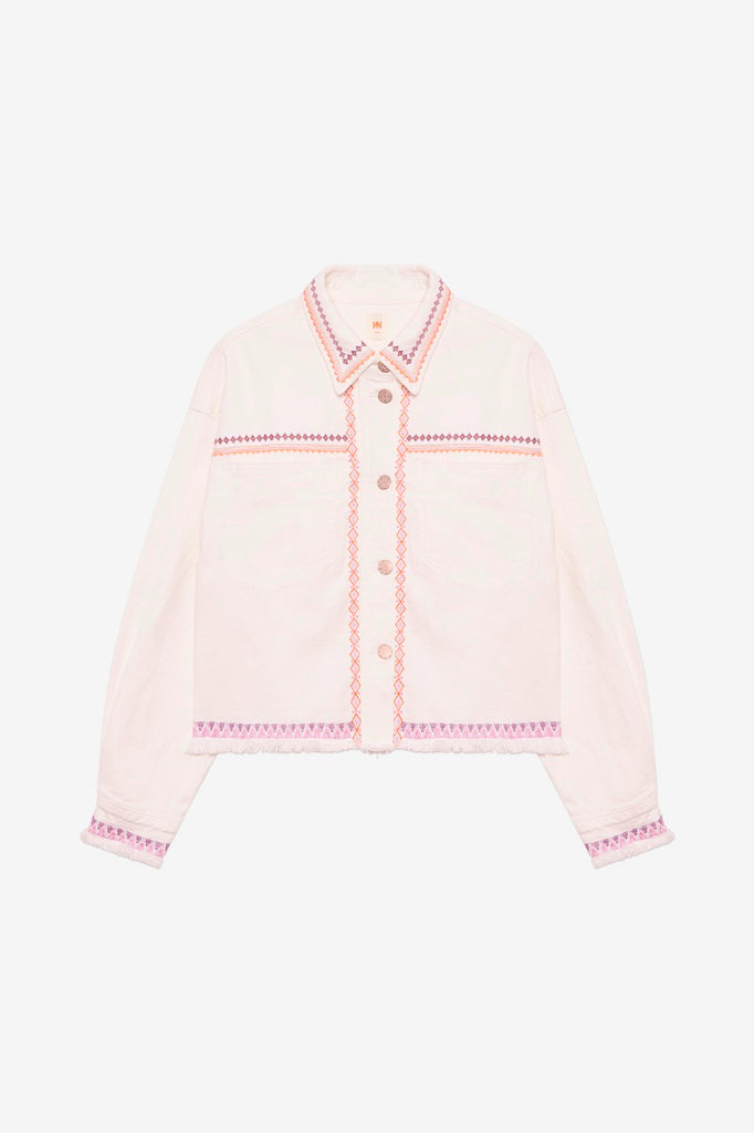 DENIM JACKET IN COTTON WITH EMBROIDERY