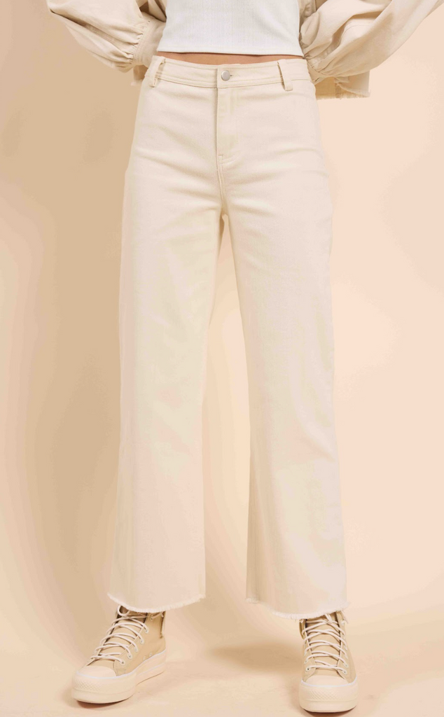 Clear Eyes Wide Leg Cream Denim