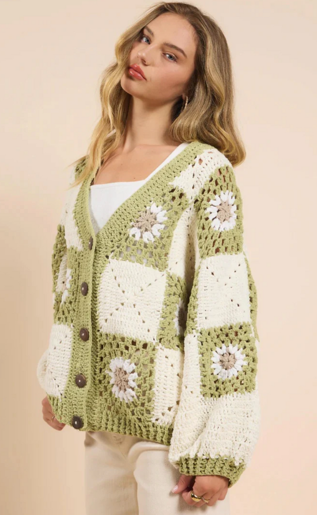 Myrian Daisy Crochet Cardigan