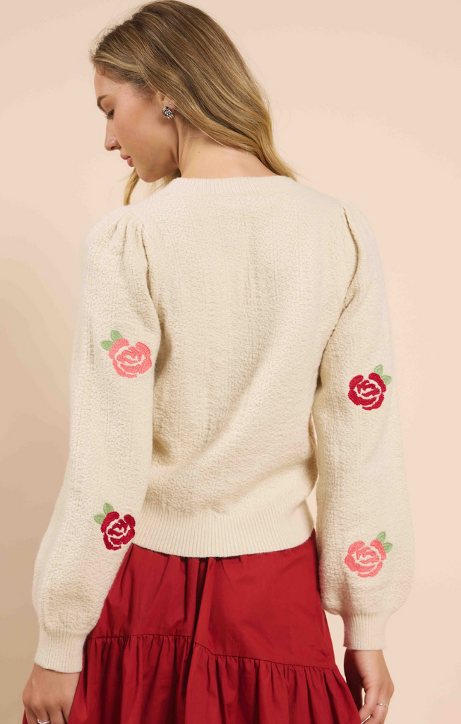 Smell The Roses Emboidered Sweater