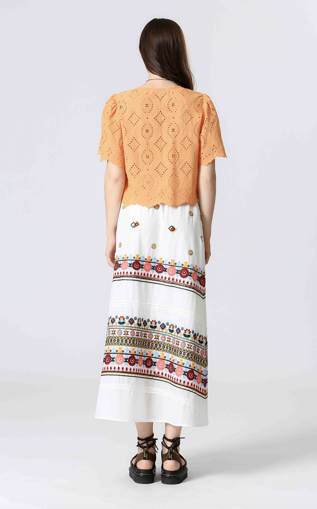 Long embroidered skirt