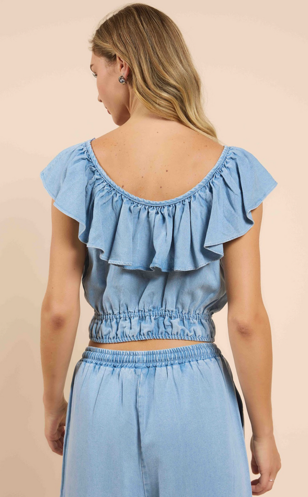 It's Pouring Wide Ruffle Top