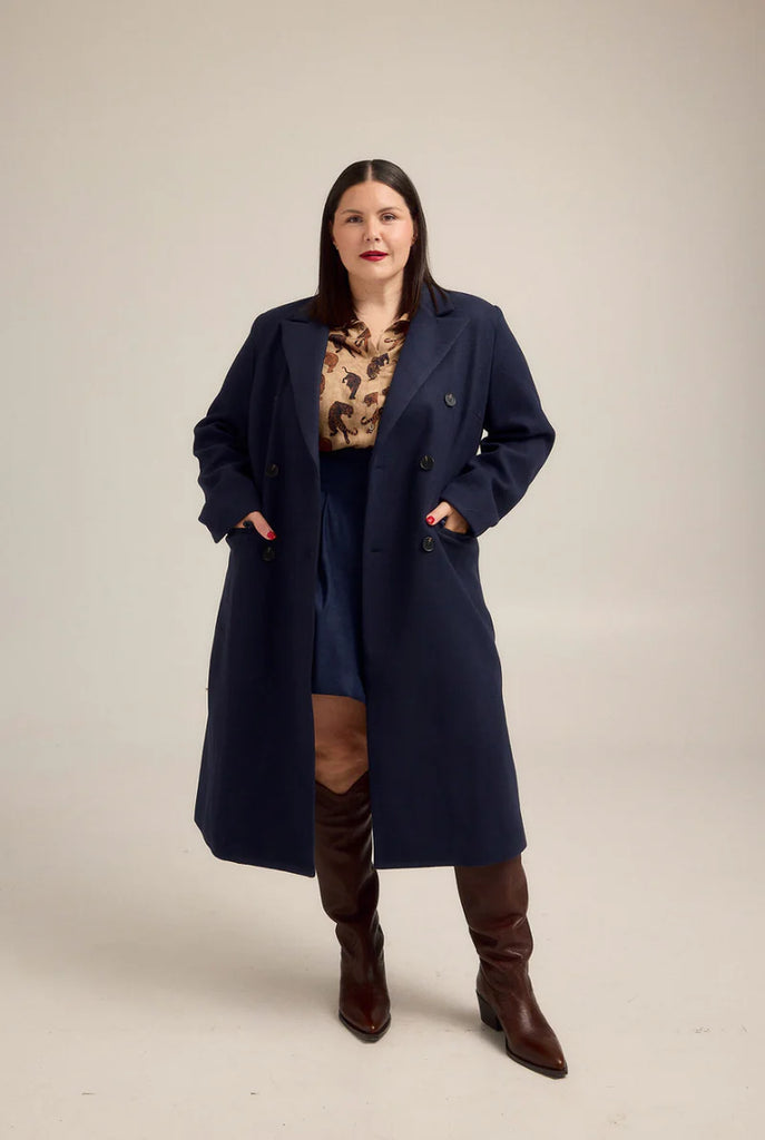 Navy PeaCoat with Detachable Scarf