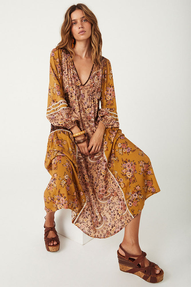 SPELL - MELODY MIDI DRESS - WOODSTOCK