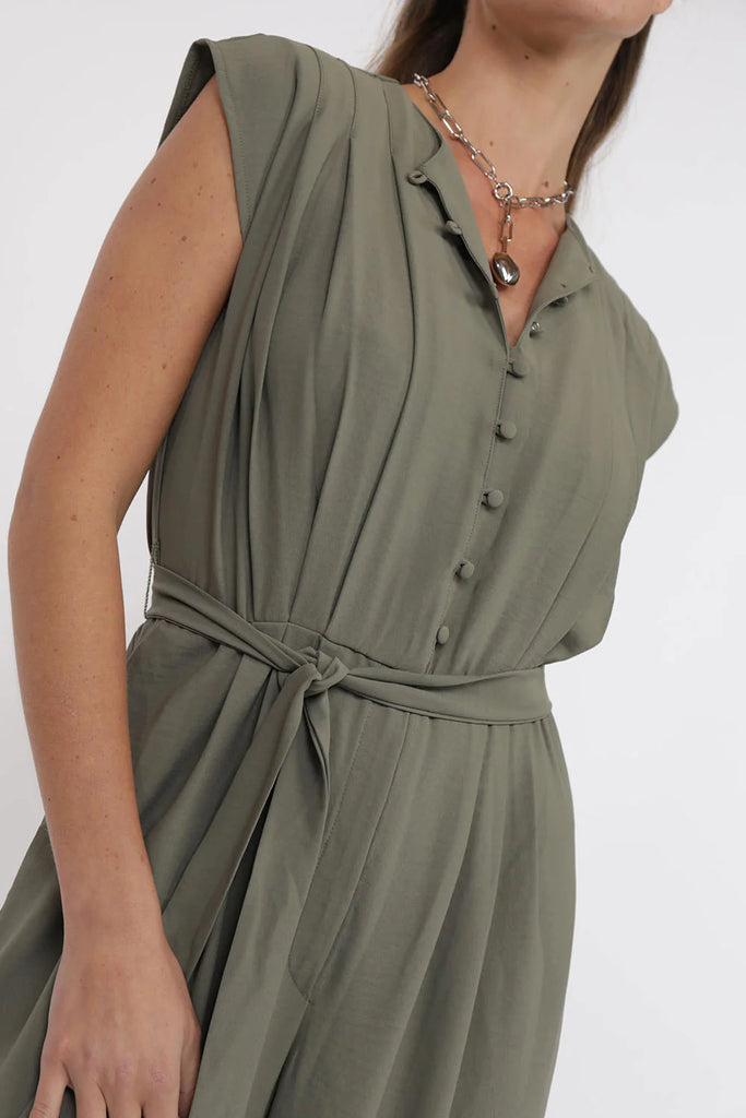FOR YOU CREPE PLEAT BODICE JUMPSUIT