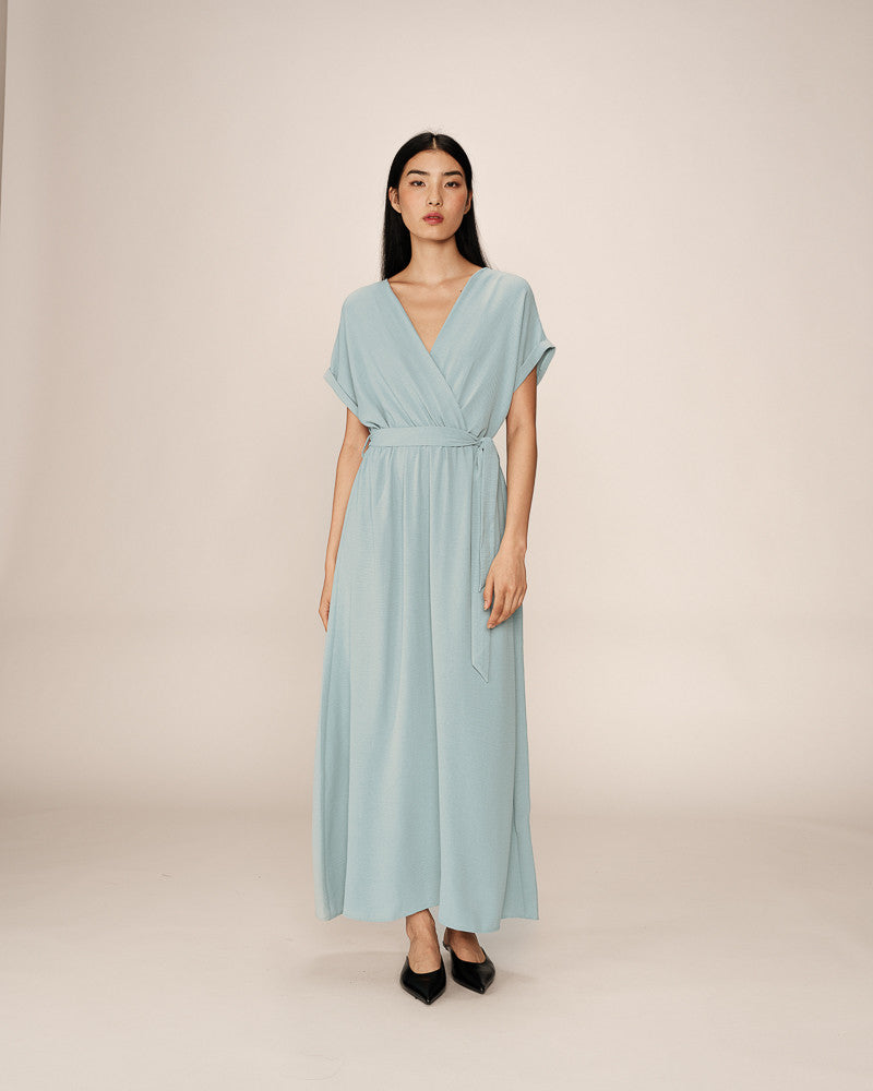 LONG DRESS BLEU PAPILLON