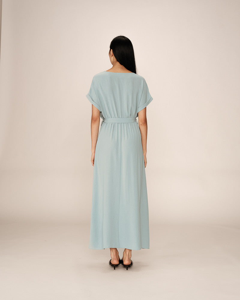 LONG DRESS BLEU PAPILLON