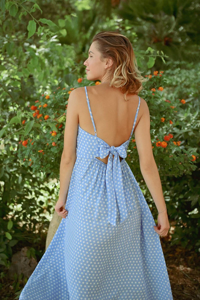 Blue Polka dot Dress