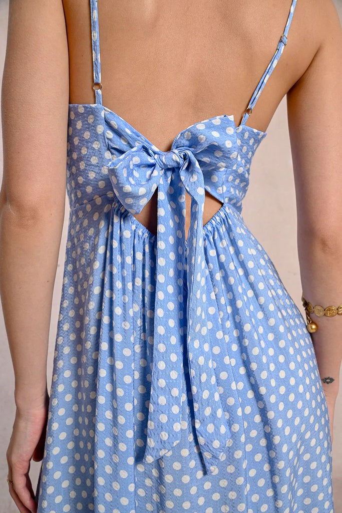 Blue Polka dot Dress