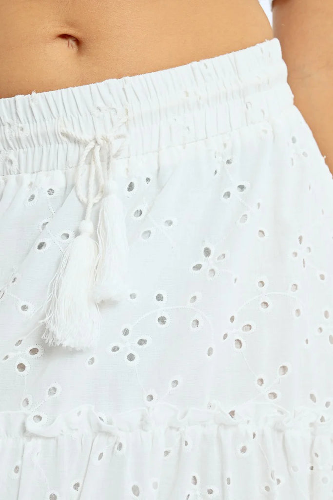LONG SKIRT WITH ENGLISH EMBROIDERY
