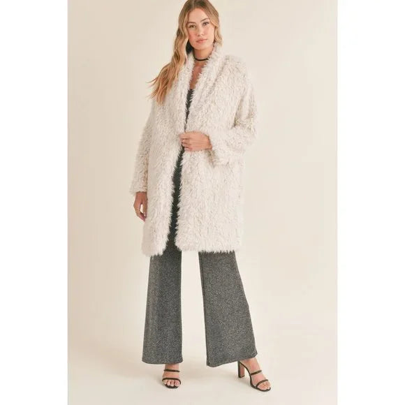 Falling Slowly Faux Fur Shaggy Coat