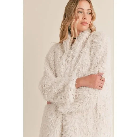 Falling Slowly Faux Fur Shaggy Coat