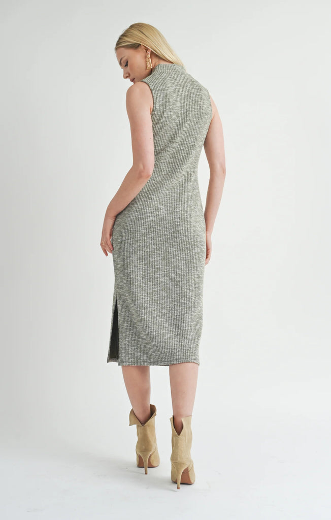 ON THE PATH KNIT TURTLENECK MIDI DRESS