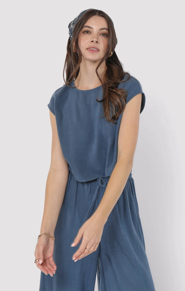 Sugarloaf Linen Top Indigo