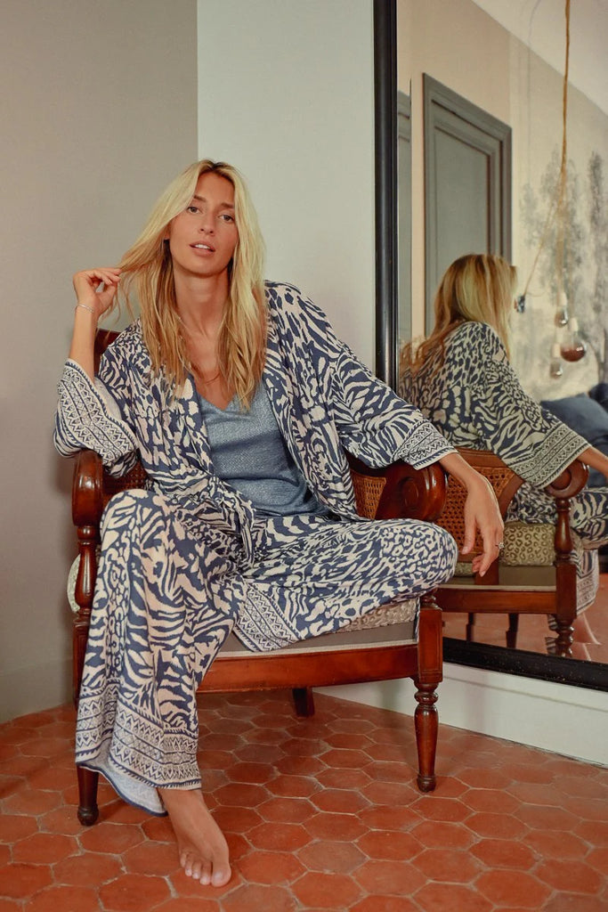 Wide Leg Zebra Printed Pant