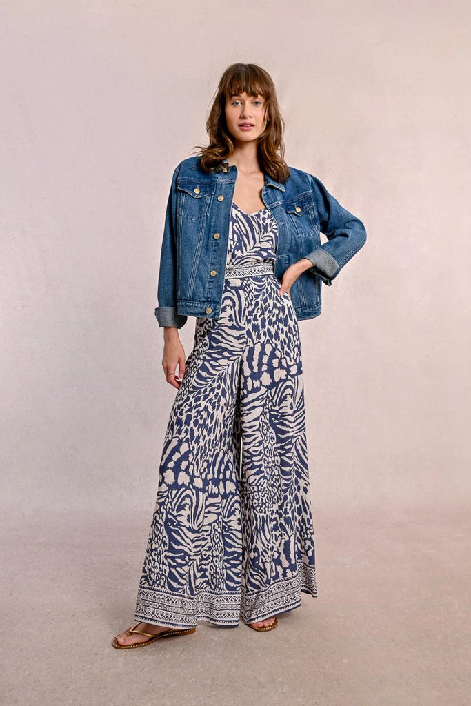 Wide Leg Zebra Printed Pant