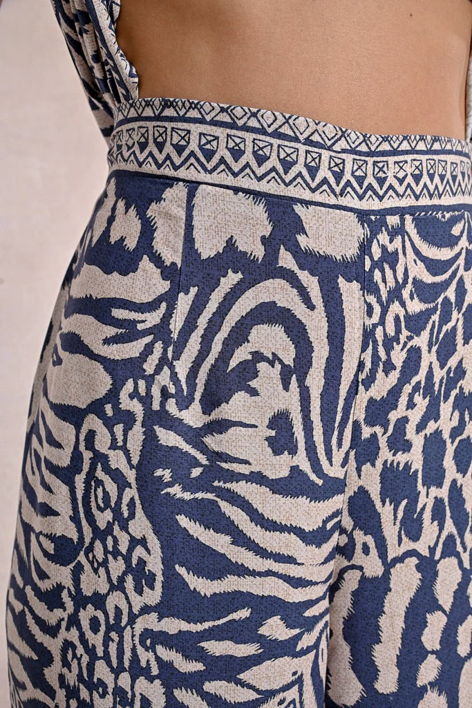 Wide Leg Zebra Printed Pant