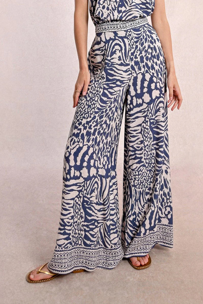 Wide Leg Zebra Printed Pant
