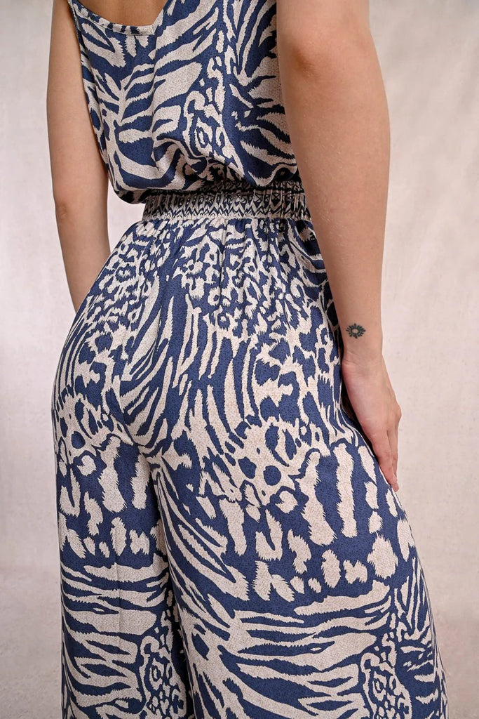 Wide Leg Zebra Printed Pant