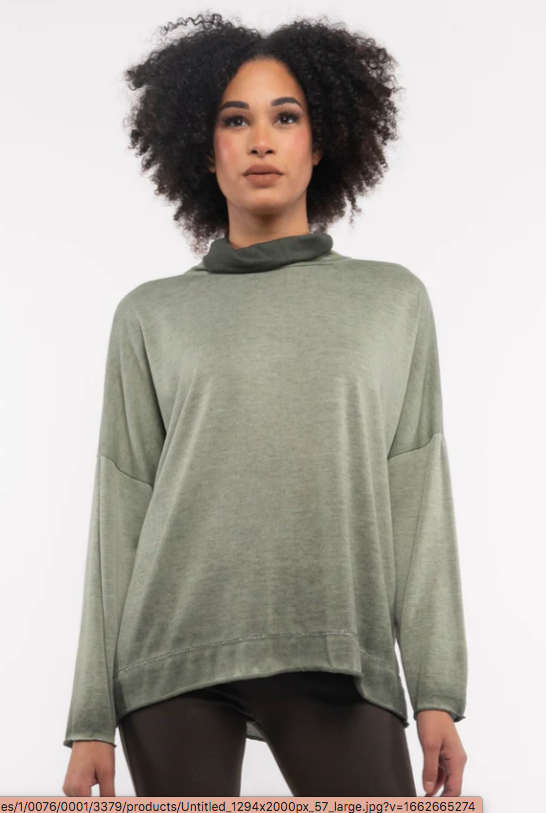 Made in Italy Sage Turtleneck